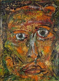 Alexander Gore, (b. 1958) American/Russian. Oil on photo Paper/Collage "The Ways Of A Face"