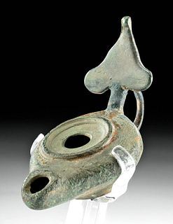Holy Land Byzantine Bronze Oil Lamp