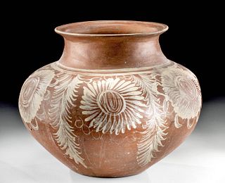 1950s  Mexican Pottery Jar - Floral Motifs