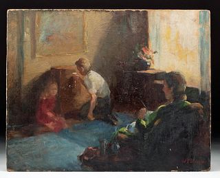 William Draper Painting - Living Room Scene, 1930