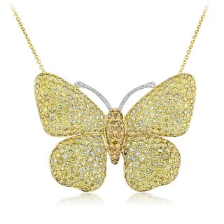 Diamond Butterfly Pin/Pendant Necklace