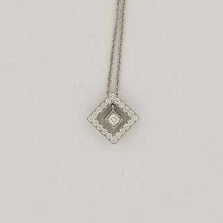 Tiffany & Co Platinum Open Square Diamond Necklace