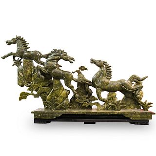 Chinese Faux Jade Horse Sculpture
