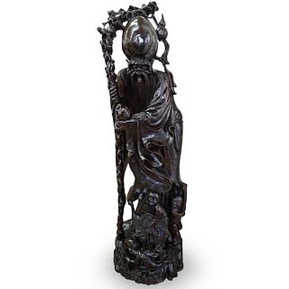 Life Size Chinese Wood Carved Wiseman