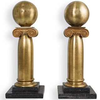 Pair of Continental Bronze Pillars