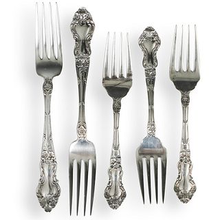 (5 Pc) Wallace Sterling Silver Forks