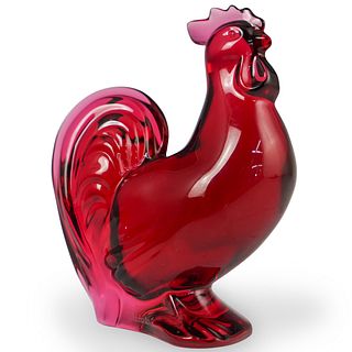 Baccarat Cranberry Crystal Rooster