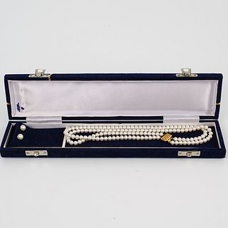 (3 Pc) Pearl Beaded Jewelry Set