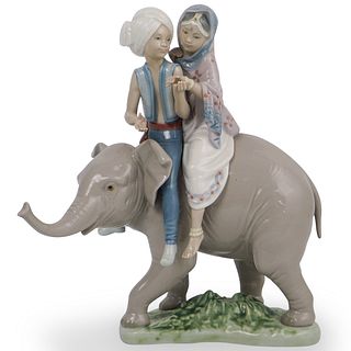 Lladro "Hindu Children on Elephant" Porcelain