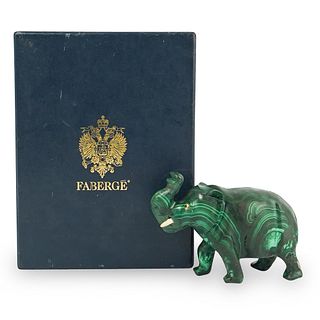 Faberge Style Malachite Elephant
