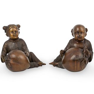 Pair Of Japanese Bronze Statues