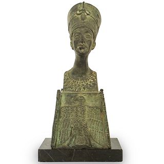 Queen Nefertiti Egyptian Bronze Bust
