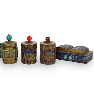 (4 Pc) Chinese Cloisonne Boxes