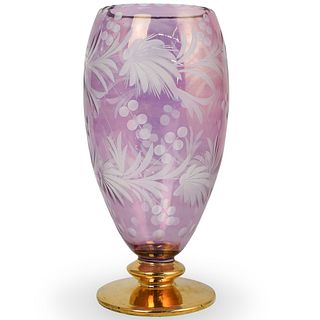 Gilded Crystal Cut Vase