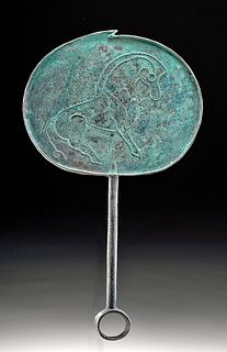 Ancient Eurasian / Scythian Bronze Mirror Raised Horse