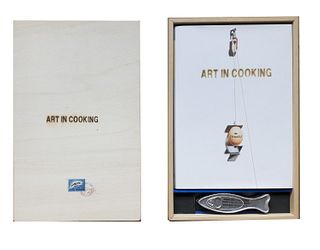 AA.VV.<br><br>Art in Cooking (without place), Unilever Bestfoods Italia, 2003 - 2005; 3 volumes 34.5x24.5 cm., Editorial binding in canvas, cover, pp.