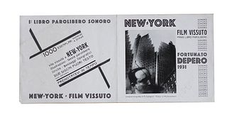 Depero, Fortunato<br><br>New York. Film lived. First sound free book (Rovereto), edition edited by the author, [print: without indication of the print