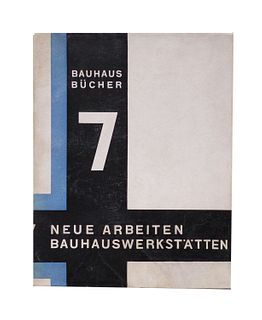 Gropius, Walter<br><br>Neue Arbeiten der Bauhauswerkstätten, München, Albert Langen Verlag, “Bauhausbücher n. 7 ", 1925, 23x18 cm., Paperback, jacket,
