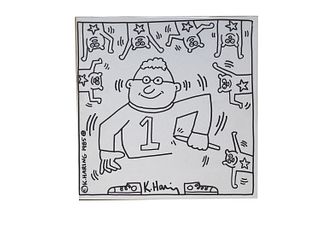 Haring, Keith<br><br>Without title. Untitled Amsterdam, De Harmonie, 1986; 30.5x30.4 cm, paperback, pp. (20 including covers).