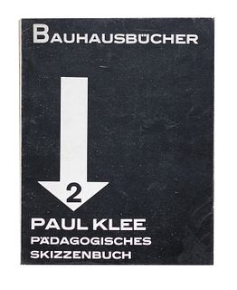 Klee, Paul Ernst<br><br>Pädagogisches Skizzenbuch, Munchen, Albert Langen Verlag, Bauhausbucher no. 2, 1925, 23x18 cm., Paperback, jacket, pp. 56.