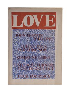 Lennon, John<br><br>Love - Nummer 1 Berlin, s.d. [1969], 44x31 cm., Pp. 14- [2]