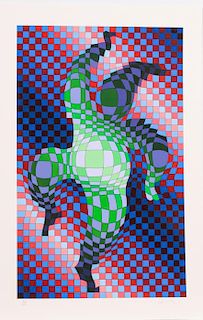 Victor Vasarely (1906-1997) Harlequin, Lithograph in color,