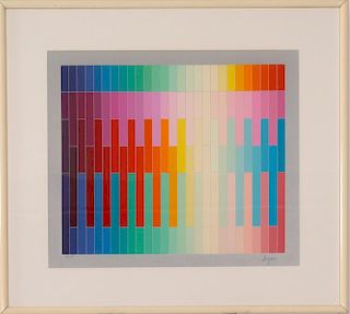 Yaacov Agam (b. 1928) Magic Rainbow, Color lithograph,