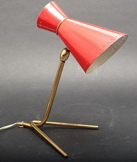 Stilnovo Enameled Metal & Brass Desk Lamp