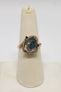 14K Rose Gold, Diamond & Colored Stone Ring