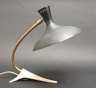 Mid-Century Modern Enamel & Steel Desk Lamp