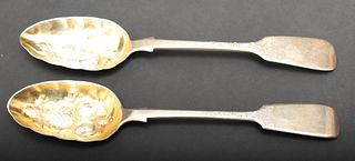 English Sterling Silver Berry & Fruit Spoons, 2