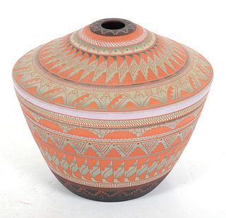 Dennis Charlie Navajo Native American Pottery Jar