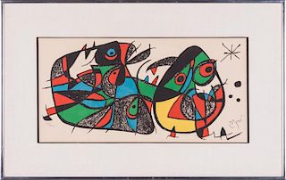 Joan Miro (1893-1983) Miro Sculpteur, Halie, 1974, Color lithograph,