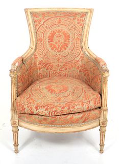 French Louis XVI Manner Bergere Armchair