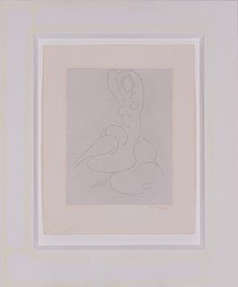 Henri Matisse (1869-1954) Nu Pour Cleveland, 1932, Etching on chinecolle cream wove arches paper with three deckled edges,