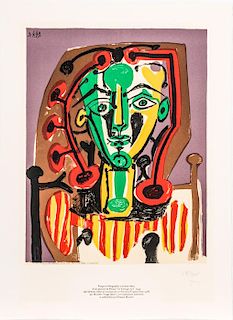 After Pablo Picasso (1881-1973) Le Corsage Raye, 1978, Color lithograph,