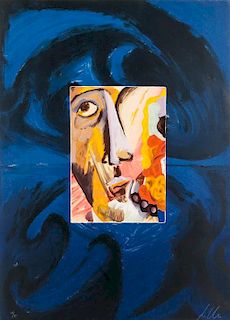 Sandro Chia (b. 1946) Portrait, Lithograph in color,