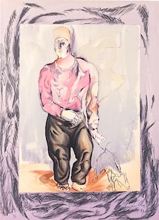 Sandro Chia (b. 1946) Man and Dog, Lithograph in color,