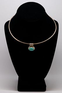 Mexican Silver & Turquoise Slider Pendant Necklace