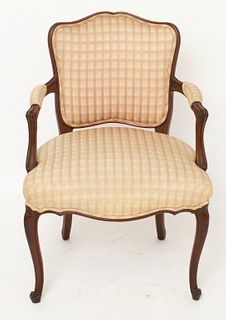 French Louis XV Style Upholstered Fauteuil