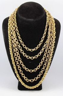 Designer Costume Gold-Tone Chain Necklaces, 3