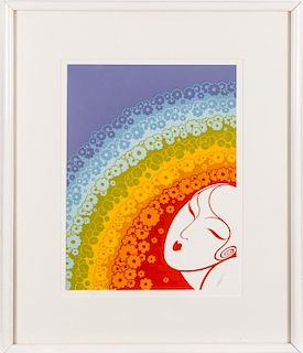 Erte (Romain De Tirtoff) (1892-1990) Rainbow in Blossom, Color lithograph,