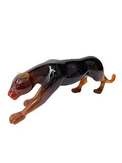 Daum Nancy Pate De Verre Panther Sculpture