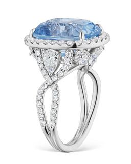14.57ct Icy Sapphire And 2.52ct Diamond Ring