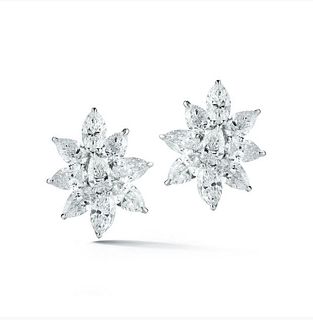 7.81ct Diamond Cluster Earrings