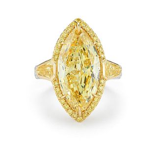 6.23ct Fancy Yellow And 2.34ct Diamond Ring
