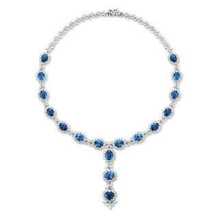 33.89ct Sapphire And 17.77ct Diamond Necklace