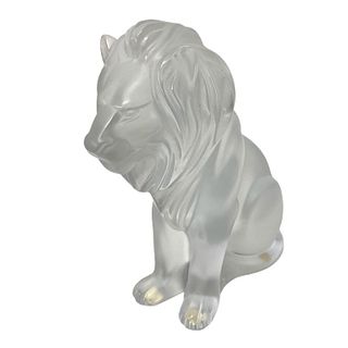 Lalique Frosted Lion Sculpture