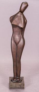 Margarete (Marg) Moll (1884-1977) Standing Female Nude, 1929, Bronze on marble base,