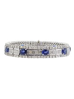15.20ct Diamond And 15.31ct Sapphire Bracelet